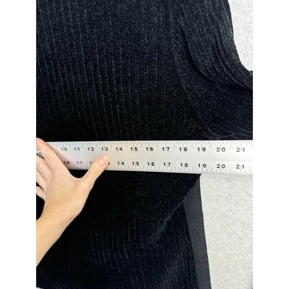 Women's M Sportfolio Black Suede/Knit Long Sleeve Jacket by‎ Marcia Sz L VTG 90s - Picture 8 of 8